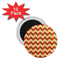 Modern Retro Chevron Patchwork Pattern  1 75  Button Magnet (10 Pack) by GardenOfOphir