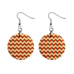 Modern Retro Chevron Patchwork Pattern  Mini Button Earrings Front