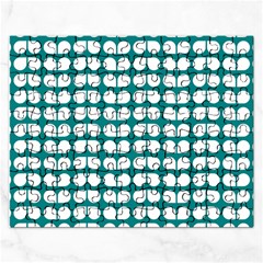 Teal And White Leaf Pattern Jigsaw Puzzle (rectangle) by GardenOfOphir