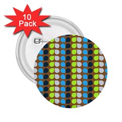 Colorful Leaf Pattern 2 25  Button (10 Pack) by GardenOfOphir