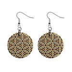 Faux Animal Print Pattern Mini Button Earrings Front