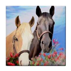 Miwok Horses Ceramic Tile by JulianneOsoske