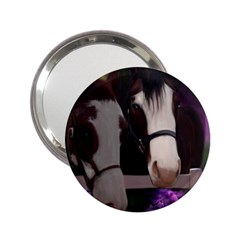 Two Horses Handbag Mirror (2 25 ) by JulianneOsoske