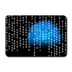 Binary Rain Small Door Mat by StuffOrSomething