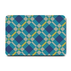 Squares And Stripes Pattern Small Doormat by LalyLauraFLM