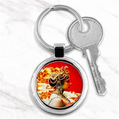 Mata Hari Key Chain (round) by icarusismartdesigns