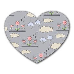 Garden In The Sky Mouse Pad (heart) by Kathrinlegg