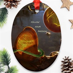 Follow Your Passion Oval Ornament (two Sides) by lucia