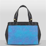 Textured Blue & Purple Abstract Oversize Office Handbag (One Side) Front