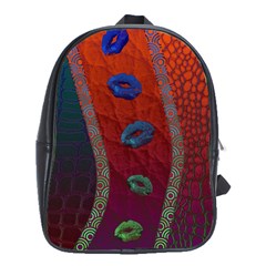 Funky Florescent Sassy Lips  School Bag (xl) by OCDesignss