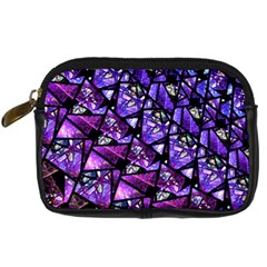  Blue Purple Glass Digital Camera Leather Case by KirstenStar