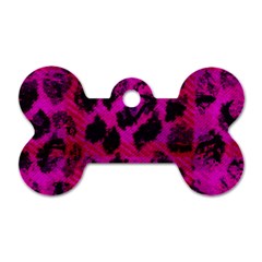 Pink Leopard Dog Tag Bone (two Sided) by ArtistRoseanneJones