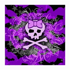 Purple Girly Skull Glasses Cloth (medium, Two Sided) by ArtistRoseanneJones