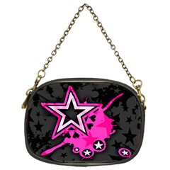 Pink Star Graphic Chain Purse (one Side) by ArtistRoseanneJones