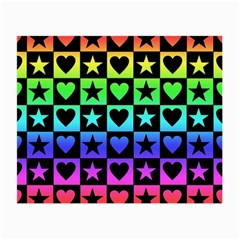 Rainbow Stars And Hearts Glasses Cloth (small, Two Sided) by ArtistRoseanneJones