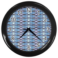 Blue Batik Wall Clock (black) by ElenaIndolfiStyle