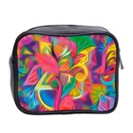 Colorful Floral Abstract Painting Mini Travel Toiletry Bag (Two Sides) Back