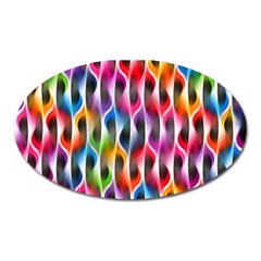 Rainbow Psychedelic Waves Magnet (oval) by KirstenStar