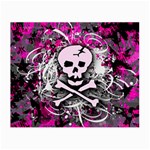 Pink Skull Splatter Small Glasses Cloth Front