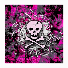 Pink Skull Splatter Medium Glasses Cloth by ArtistRoseanneJones