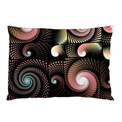 Peach Swirls On Black Pillow Cases by KirstenStar