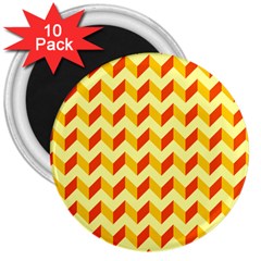 Modern Retro Chevron Patchwork Pattern  3  Magnets (10 Pack)  by GardenOfOphir