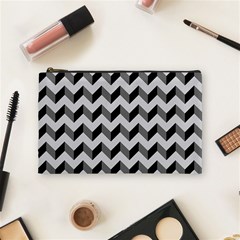 Modern Retro Chevron Patchwork Pattern  Cosmetic Bag (medium)  by GardenOfOphir