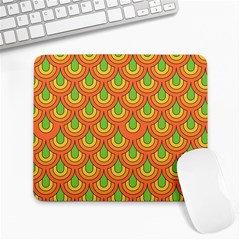 70s Green Orange Pattern Large Mousepads by ImpressiveMoments