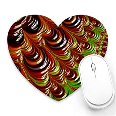 Special Fractal 31 Green,brown Heart Mousepads by ImpressiveMoments