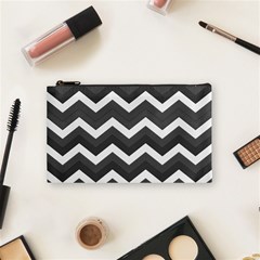 Chevron Dark Gray Cosmetic Bag (small)  by ImpressiveMoments