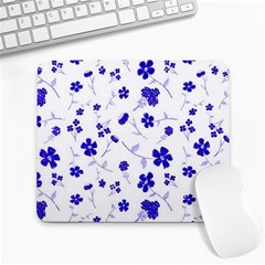 Sweet Shiny Flora Blue Large Mousepads by ImpressiveMoments