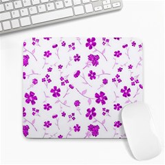 Sweet Shiny Floral Pink Large Mousepads by ImpressiveMoments