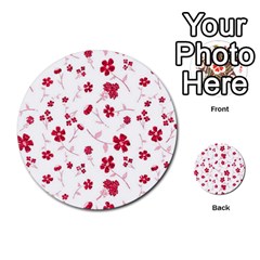 Sweet Shiny Floral Red Multi-purpose Cards (round)  by ImpressiveMoments