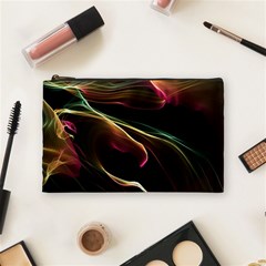 Glowing, Colorful  Abstract Lines Cosmetic Bag (medium)  by FantasyWorld7