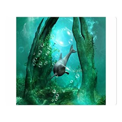 Wonderful Dolphin Double Sided Flano Blanket (large)  by FantasyWorld7