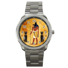 Anubis, Ancient Egyptian God Of The Dead Rituals  Sport Metal Watches by FantasyWorld7