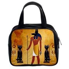 Anubis, Ancient Egyptian God Of The Dead Rituals  Classic Handbags (2 Sides) by FantasyWorld7