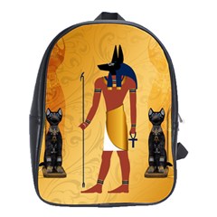 Anubis, Ancient Egyptian God Of The Dead Rituals  School Bags(large)  by FantasyWorld7