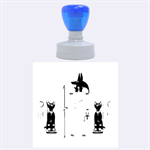 Anubis, Ancient Egyptian God Of The Dead Rituals  Rubber Round Stamps (Large) 1.875 x1.875  Stamp