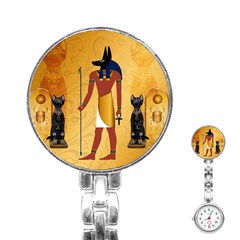 Anubis, Ancient Egyptian God Of The Dead Rituals  Stainless Steel Nurses Watches by FantasyWorld7