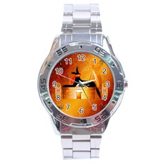 Anubis, Ancient Egyptian God Of The Dead Rituals  Stainless Steel Men s Watch by FantasyWorld7