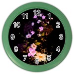 Awesome Flowers With Fire And Flame Color Wall Clocks Front