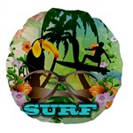 Surfing Large 18  Premium Round Cushions Front