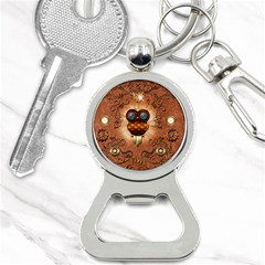 Steampunk, Funny Owl With Clicks And Gears Bottle Opener Key Chains by FantasyWorld7