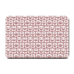 Light Pink And White Owl Pattern Small Doormat  by GardenOfOphir