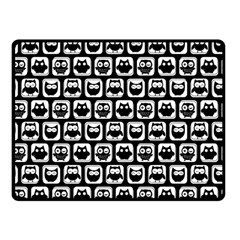 Black And White Owl Pattern Fleece Blanket (small) by GardenOfOphir