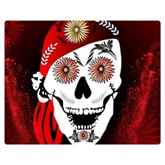 Funny Happy Skull Double Sided Flano Blanket (medium)  by FantasyWorld7