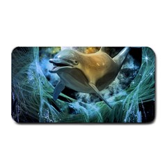 Funny Dolphin In The Universe Medium Bar Mats by FantasyWorld7