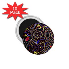 Ribbon Chaos 2 Black  1 75  Magnets (10 Pack)  by ImpressiveMoments