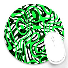 Ribbon Chaos Green Round Mousepads by ImpressiveMoments